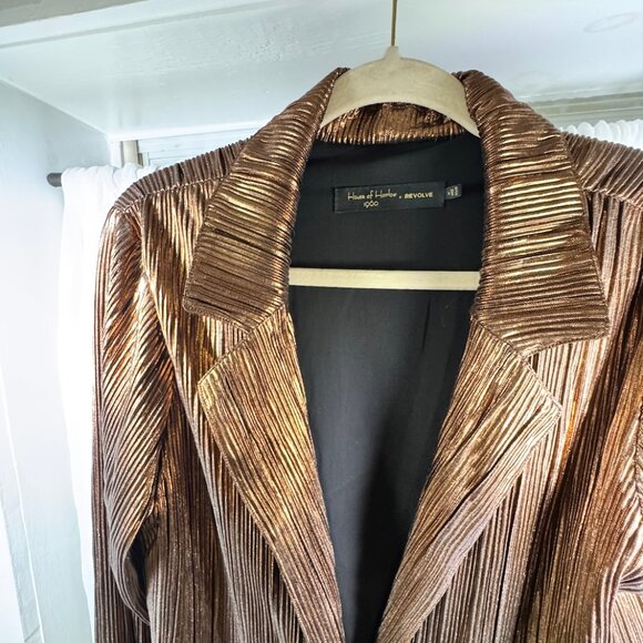 REVOLVE X HOUSE OF HARLOW LEE BRONZE BLAZER JACKET M - Picture 2 of 7